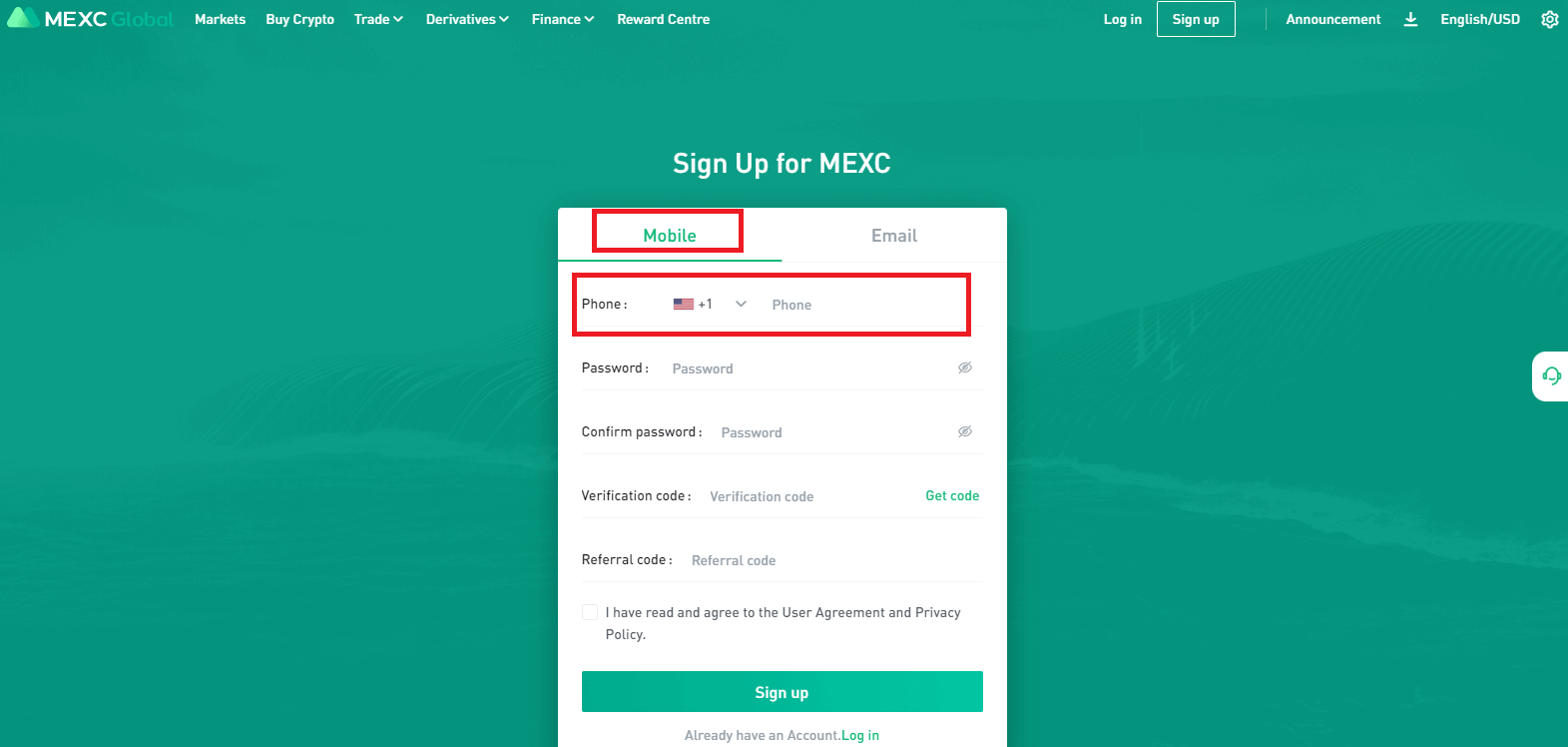 Как открыть торговый счет в MEXC
