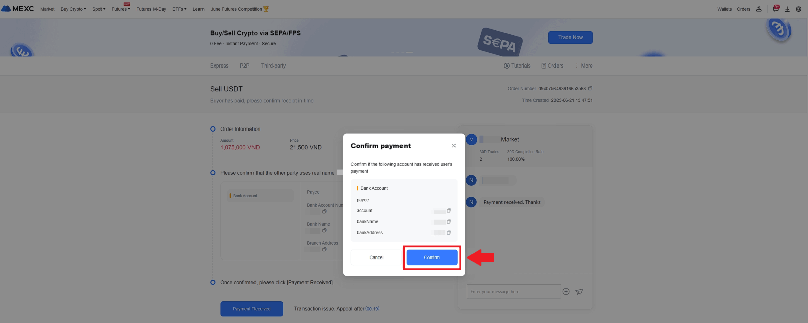Како да продадете крипто на трговец MEXC P2P Како да продадете крипто на трговец MEXC P2P