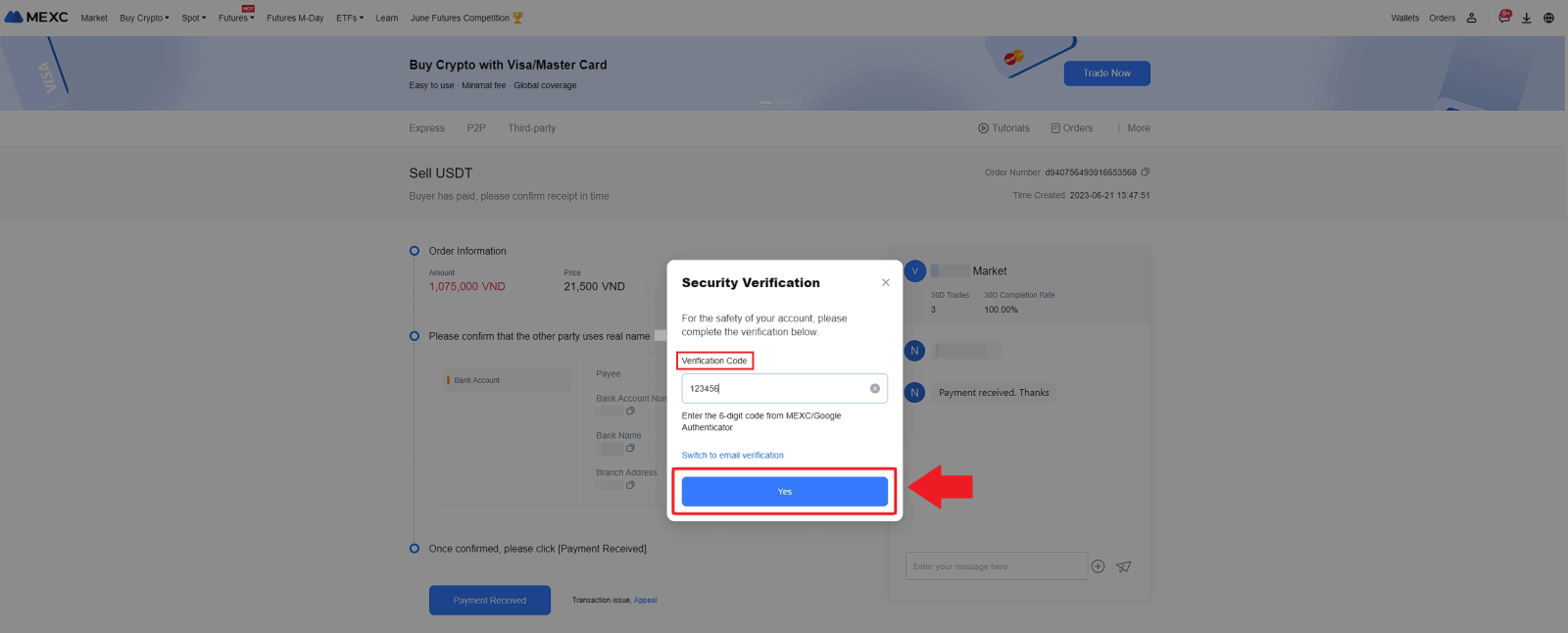 Како да продадете крипто на трговец MEXC P2P Како да продадете крипто на трговец MEXC P2P